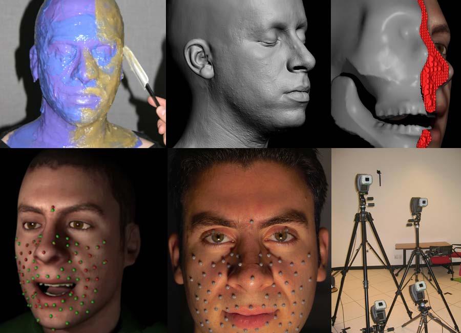 15 Building a realistic anatomical model Create a highly accurate model of the face and simulate it using volumetric muscles Compute muscle activations from motion capture data by solving an inverse
