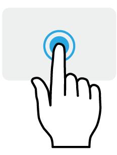 Single-finger press or tap Lightly tap the touchpad with your finger to perform a 'click', which will select or start