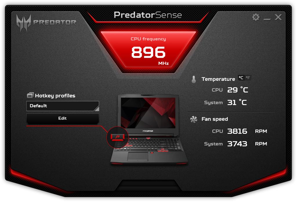 36 - PredatorSense P REDATORS ENSE PredatorSense is a software that helps you to gain the edge in your games by allowing you to record macros and assign them to specific profiles and/or programmable