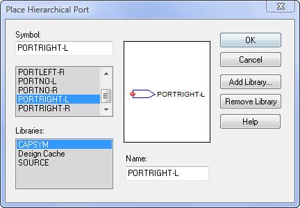 Placing a Hierarchical Port Symbol 1. Click the Place port icon.