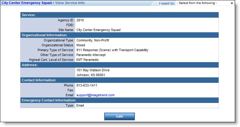 State Bridge 4.2 Importing NHTSA/NISE 2.2.1 XML Files Quick Guide Page 6 3. Click Service Setup. The View Service Info page appears. 4. Click Edit.