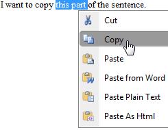 Formatting paragraphs Using the text editor Table of contents COPYING AND PASTING The following formatting options are used to insert content in the text editor from another location and to move and