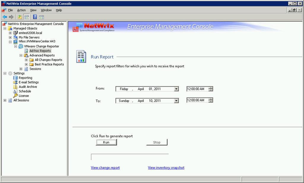 Viewing HTML Reports NetWrix VMware Change Reporter CRVM provides reports in HTML format generated on the base of data stored in the product Audit Archive.