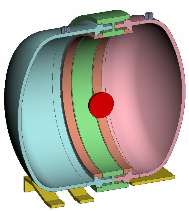 5. SIMULATION SETUP Load case The load case is a spherical charge of 8.0 kg TNT equivalent placed in the centre of the chamber, see Figure 11. The charge is initiated in the centre.