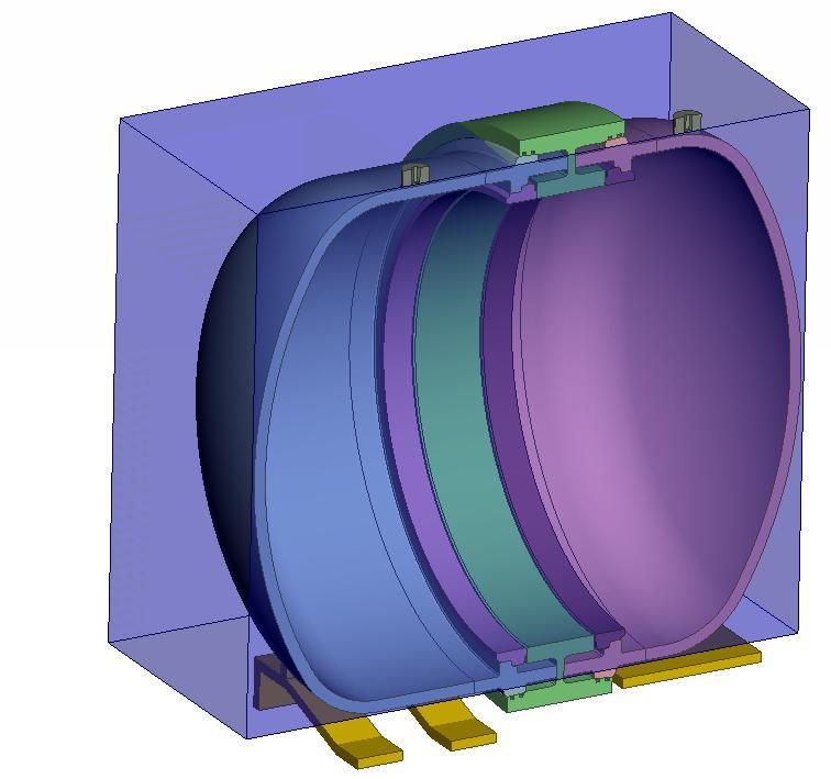 The inside of the chamber is modeled and the boundaries are fixed, see the red line in Figure 13.