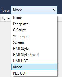FB, FC PLC data types (PLC UDT) Screens Faceplates Scripts (C Script, VB Script) HMI data types (HMI UDT) HMI Style HMI Style Sheet Using the