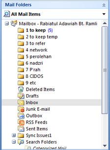 9 Personal Folders created *Example: I want to back up 4 network folder.