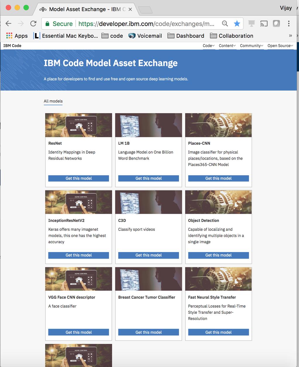 IBM Code Model Asset exchange MAX MAX is a one stop exchange to find ML/ DL models created using popular