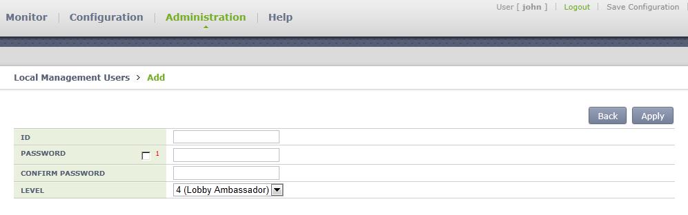 4.7.5 Set up User Accounts Note: User Names & Passwords are case sensitive.