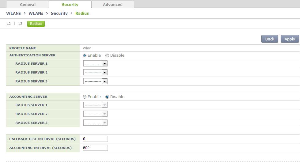 4.9.5 Selecting Radius Server If you have chosen to use a radius server for connection, here is