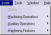 Prismatic Machining Menu Bar The various menus and menu commands that are specific to Prismatic Machining are described below.