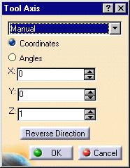 Manual. Choose one of the following: Coordinates to define the orientation by means of X, Y and Z components Angles to define the orientation by means of a rotation of the X, Y or Z axis.