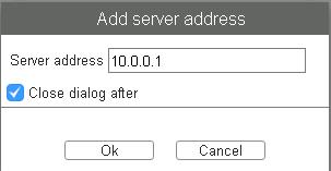 To set a preferred connection address, choose the Add server address button, enter the IP Address in the server address field and choose Ok.