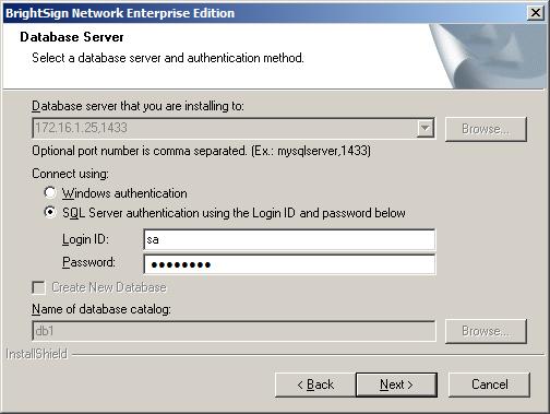 Database Server The Database Server step will only appear if you do not currently have access to the MS SQL Server where the BSNEE database is located.