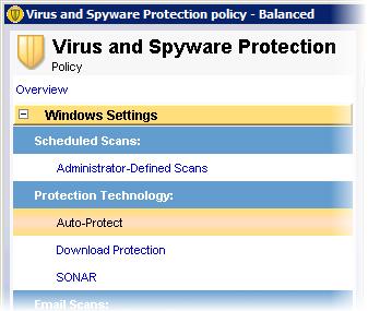 In the left pane, select Windows Settings > Protection