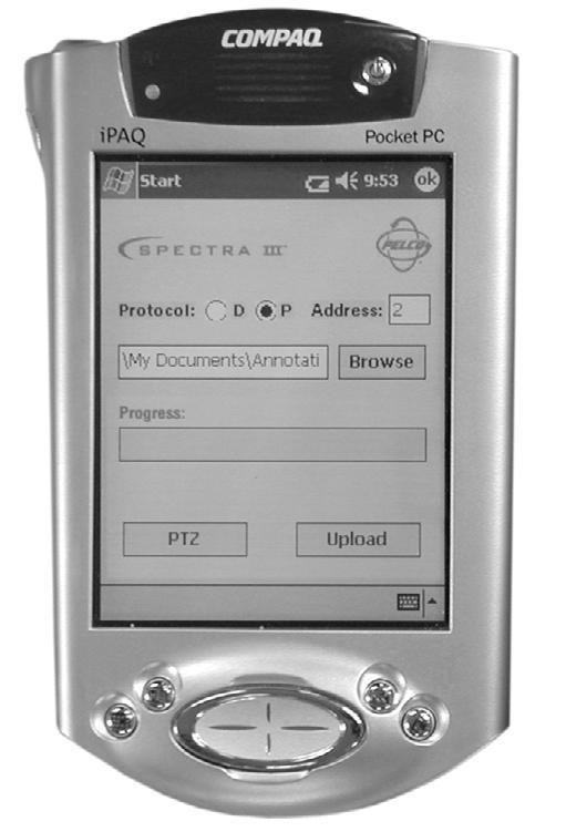 HOW TO CONTROL A SYSTEM USING A POCKET PC 1. Click the Application icon located on the Pocket PC. APPLICATION ICON 2.