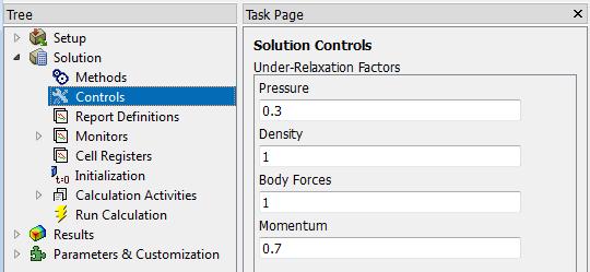 Step 21: Double click on Controls. We ll not change the default settings. Here we set the under-relaxation factors.