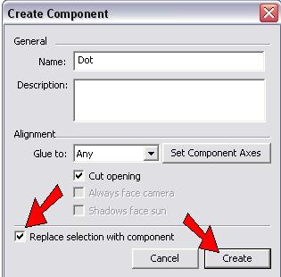Make sure Replace selection with component is selected, and click Create. 13.