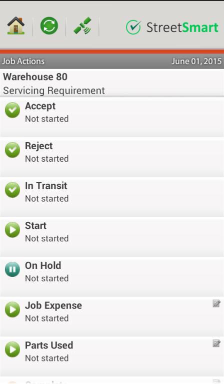 8.3. Job Details Screen The Job Details screen displays all the information that has been dispatched to your mobile worker.