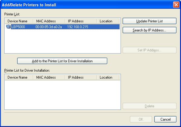 2 Setting Up the Network Environment for Printing If the IP address of the printer has been already set, click [No].