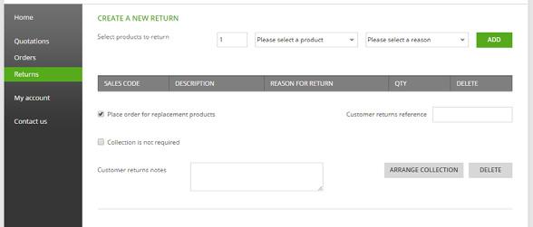 How to return Paxton10 products Create a new return Click returns in the navigation panel.
