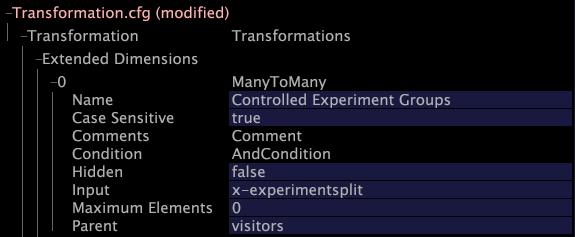 If you did not include the Split transformation, you must type x-experiment in the Input field. 10. Right-click (modified) at the top of the window and click Save. 11.
