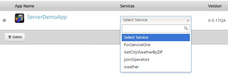 3. Web Apps Kony MobileFabric Integration Service Admin Console User Guide 3.1.1 Search for a Service You can search for a particular service from the list of services displayed in the drop-down list.