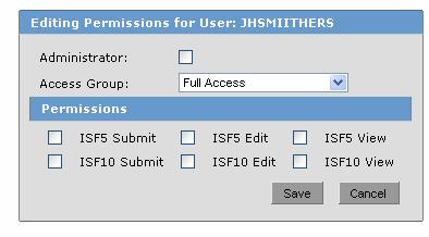 3) Click 'Set Permissions' next to the Username you would like to update The Editing