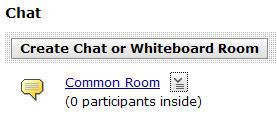 1. Click on Chat in Course Tools. 2. Click on a chat room to access it. A Chat window will pop up.