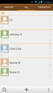 Contacts Enter: Click on the applications menu and select contacts The default display is the phone contacts and SIM card contacts The contacts are organized alphabetically by default.