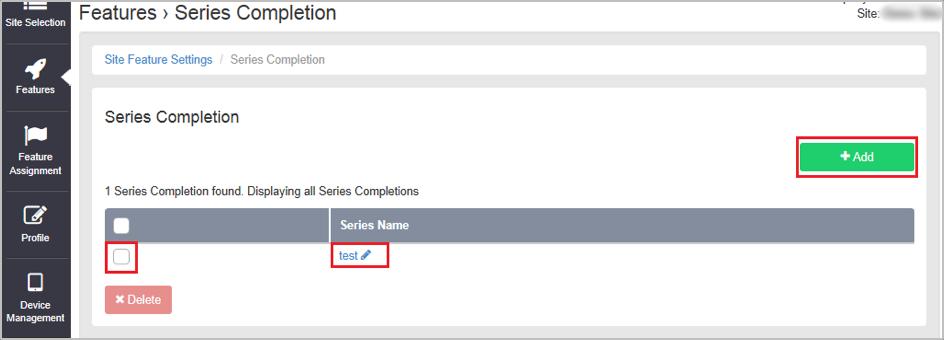To edit an existing entry select the Series Name.