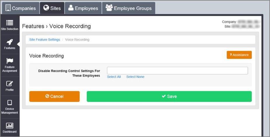 Messaging > Voice Recording To configure, follow these steps: Select the