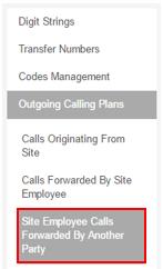 Click Site Employee Calls Forwarded by Another Party from the menu on the left.
