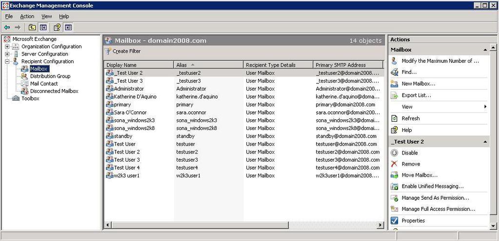 Creating Journal Mailbox User Account on the Exchange Server Exchange Management Console Note: The following images are just