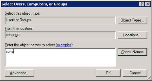 Select Users, Computer, or Groups To add the group, do the following: Select this object type: Users or Groups From this location: the