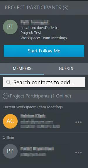 Start Follow Me to lead the project and bring all participants into the same workspace