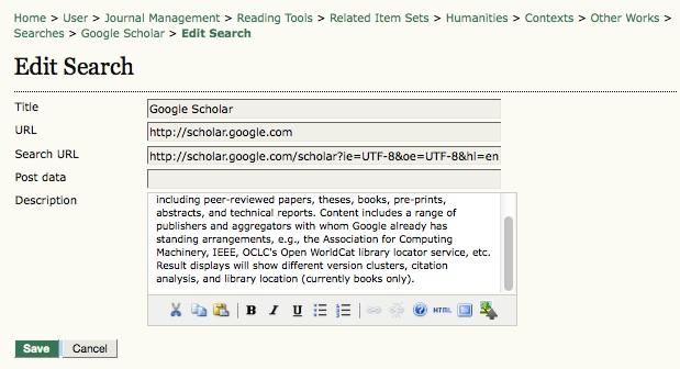 Reading Tools You may need to contact the search service directly to find out the appropriate Search URL.
