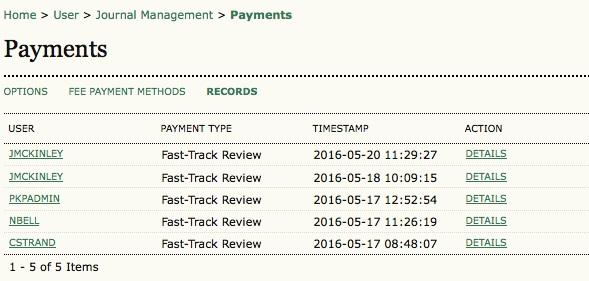 Payments Payment Records The Payment module tracks system payments, and provides records on the Records page.