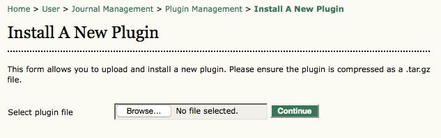 System Plugins Install a New Plugin Not a plugin itself, this utility allows you to easily upload a new plugin