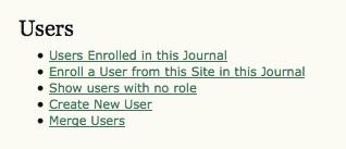 User Management User Management In addition to managing the journal web site, the Journal Manager is also responsible for all of the user accounts in the system.