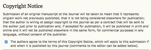 Authors can then review the Privacy Statement. If the journal has not added a Privacy Statement, this section will not appear.