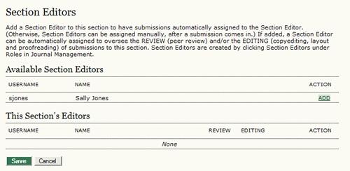 Until a Section Editor is assigned to a section, notification of submissions will go to the Editor, who will need to manually select a Section Editor.