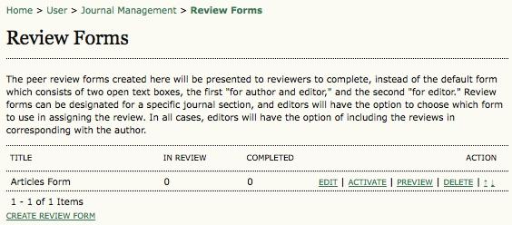 Click on the Edit link next to the title of review form, and then on the