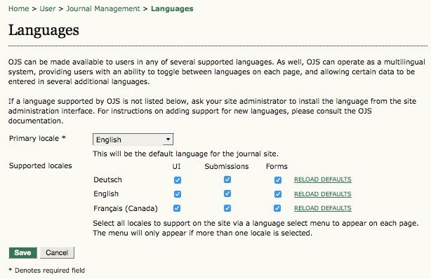 Languages You will be able to enable any installed language to be used as part of the overall user
