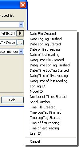 106 LogTag Analyzer User Guide (2.0) File Name Whenever information is retrieved from a LogTag it is always automatically saved to disk.