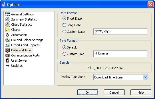 Chapter 6 Customizing the software 111 Dates and Times The Date and Time options allow how the date and time information is displayed by the software to be overridden.
