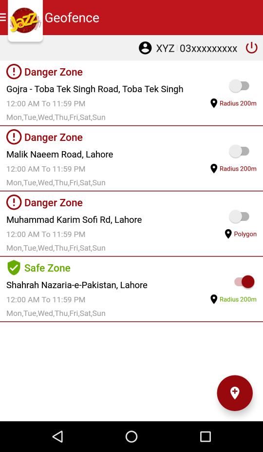 Geofence, Safe / Danger zones Geo Fence will allow safe & Danger zones to be created for