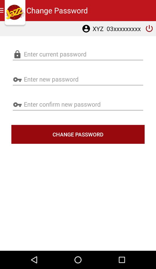 Change Password You can change your application password from here.