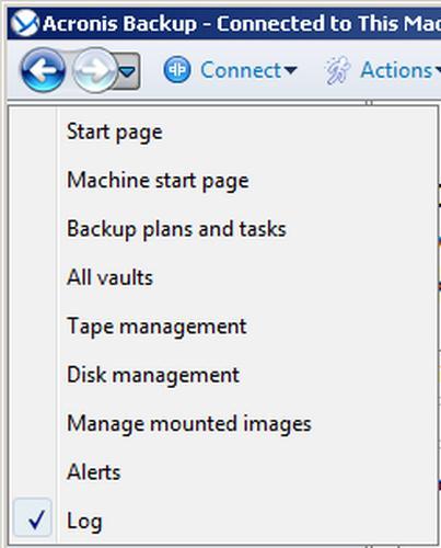 Navigation buttons 2.1.3 Console options The console options define the way information is represented in the Graphical User Interface of Acronis Backup.