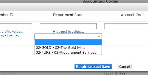 If your Department Code is not setup as a default in your Profile you need to either